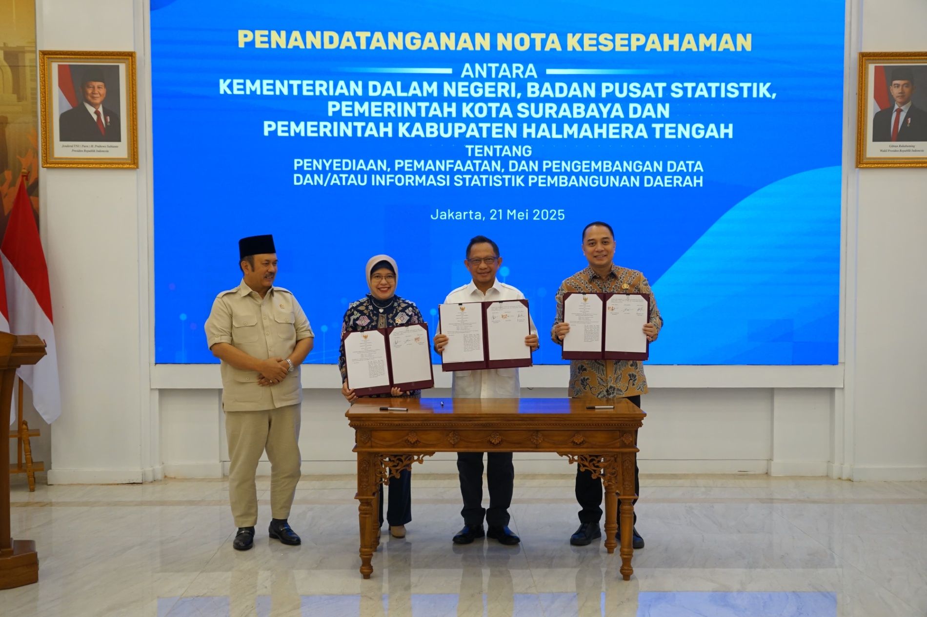 Jadi Percontohan Nasional, Pemkot Surabaya Jalin Kerjasama Data Pembangunan Dengan Kemendagri dan BPS