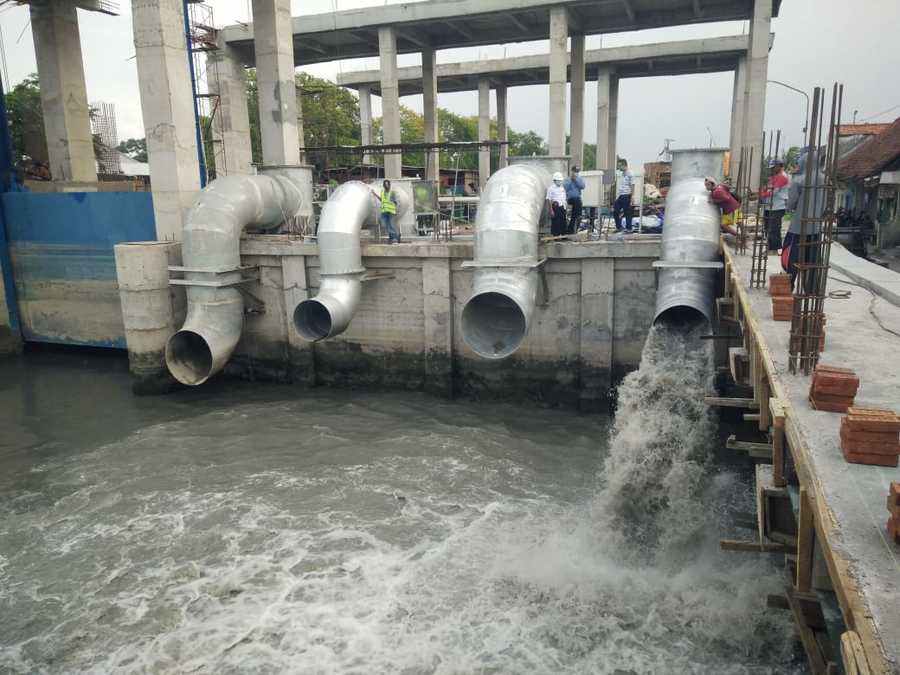 Pemasangan Pompa Petekan Rampung dan Sudah Bisa Difungsikan untuk Cegah Banjir 