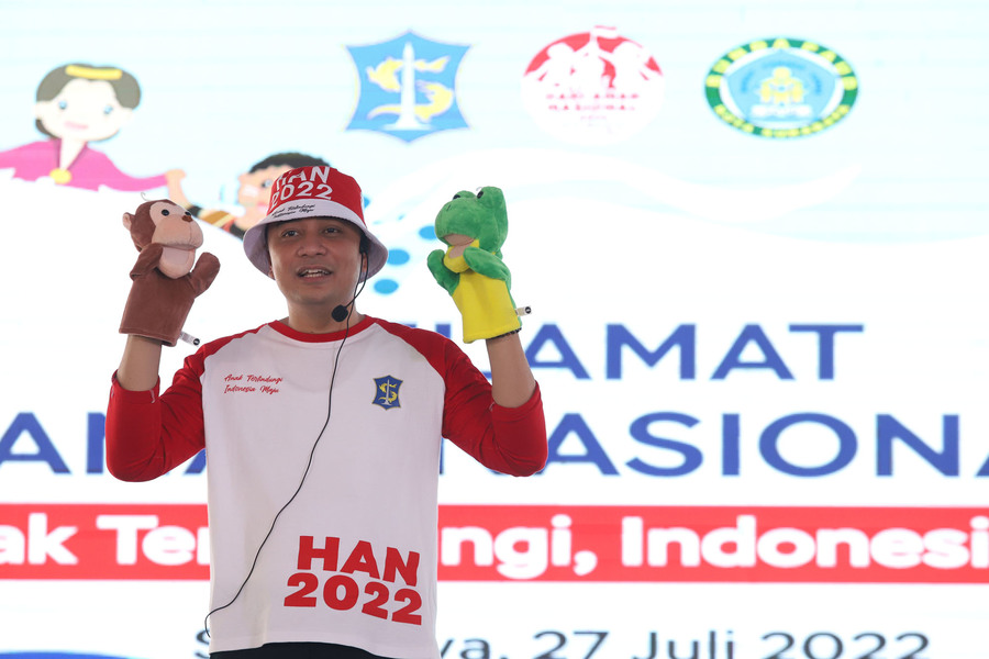 Wali Kota Eri Cahyadi Mendongeng di Gebyar Hari Anak Nasional 