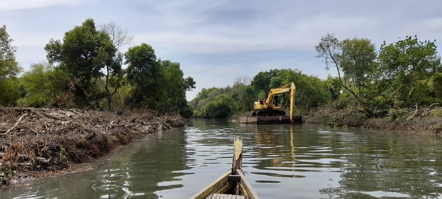 Pemkot Surabaya Lakukan Normalisasi Sungai di Kawasan Mangrove Wonorejo 